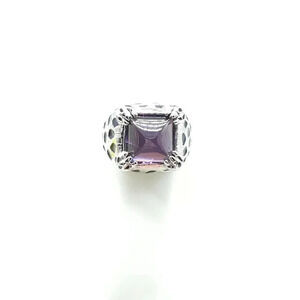 UNCAS Sterling Silver .925 Black Enamel Spotted Leopard Purple Cab Ring Size 7